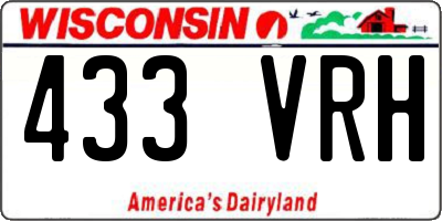 WI license plate 433VRH