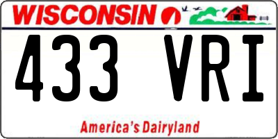 WI license plate 433VRI