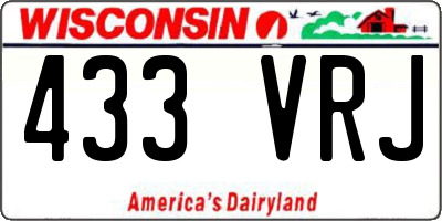 WI license plate 433VRJ
