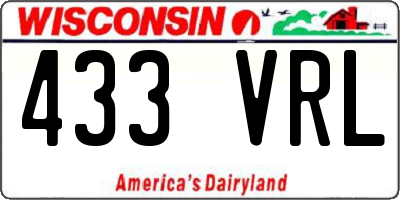 WI license plate 433VRL
