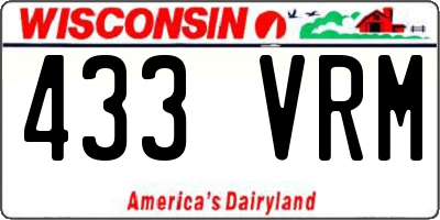 WI license plate 433VRM