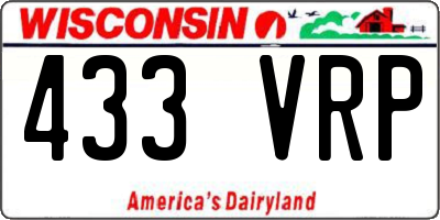 WI license plate 433VRP