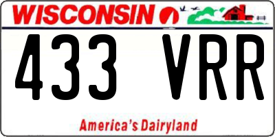 WI license plate 433VRR