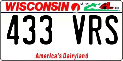 WI license plate 433VRS