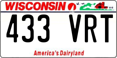WI license plate 433VRT