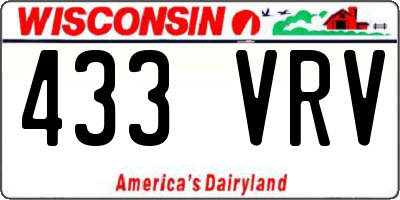 WI license plate 433VRV