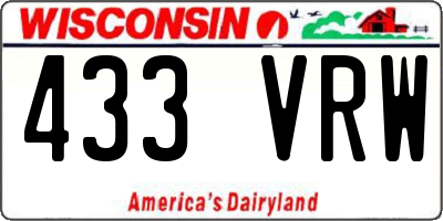 WI license plate 433VRW