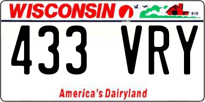 WI license plate 433VRY