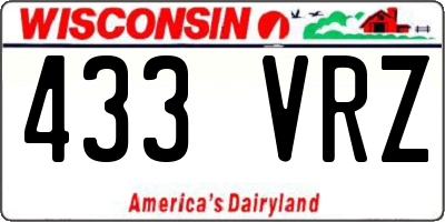 WI license plate 433VRZ