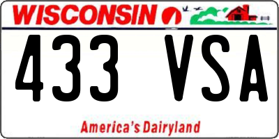 WI license plate 433VSA