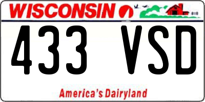 WI license plate 433VSD