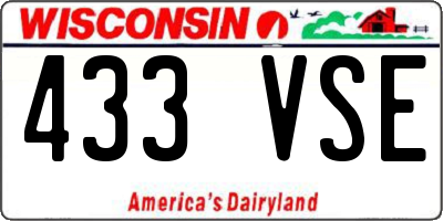 WI license plate 433VSE