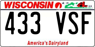 WI license plate 433VSF
