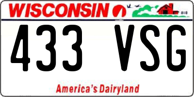 WI license plate 433VSG