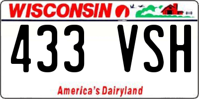 WI license plate 433VSH