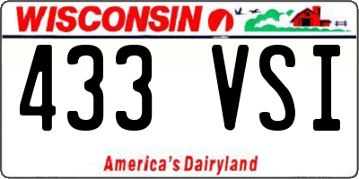 WI license plate 433VSI