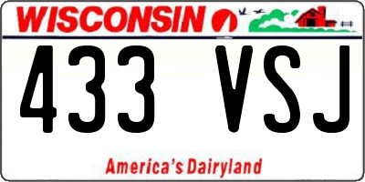 WI license plate 433VSJ