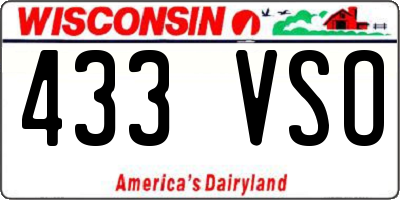 WI license plate 433VSO