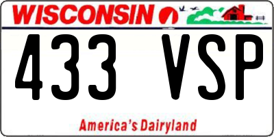 WI license plate 433VSP
