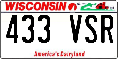 WI license plate 433VSR