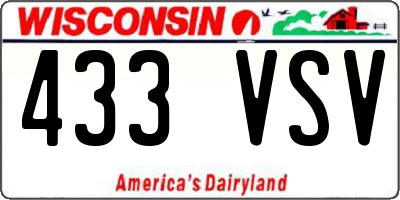 WI license plate 433VSV