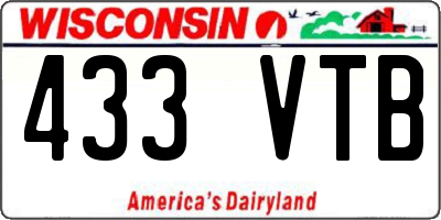 WI license plate 433VTB