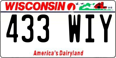 WI license plate 433WIY
