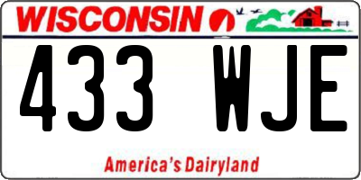 WI license plate 433WJE
