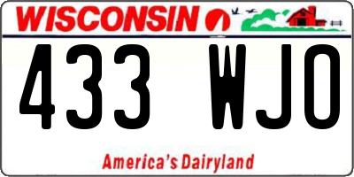 WI license plate 433WJO
