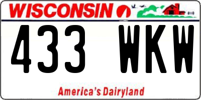 WI license plate 433WKW