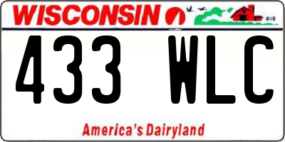 WI license plate 433WLC
