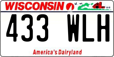 WI license plate 433WLH