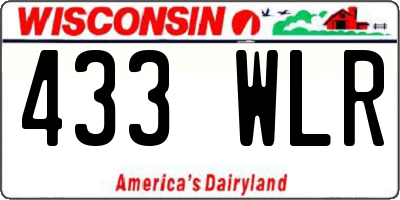 WI license plate 433WLR