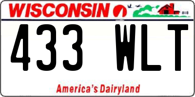 WI license plate 433WLT