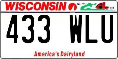 WI license plate 433WLU