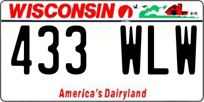 WI license plate 433WLW