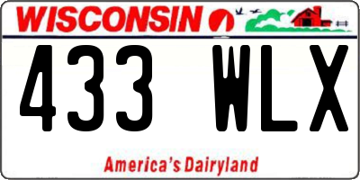 WI license plate 433WLX