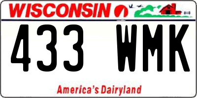 WI license plate 433WMK