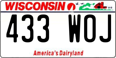 WI license plate 433WOJ
