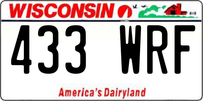 WI license plate 433WRF