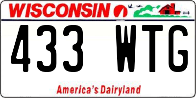 WI license plate 433WTG