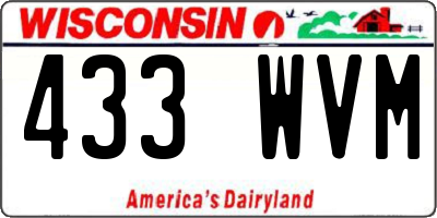 WI license plate 433WVM