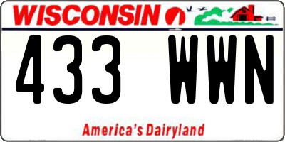 WI license plate 433WWN