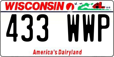 WI license plate 433WWP