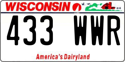WI license plate 433WWR