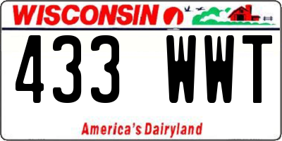 WI license plate 433WWT