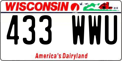 WI license plate 433WWU