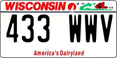 WI license plate 433WWV