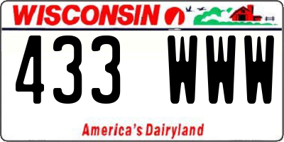 WI license plate 433WWW