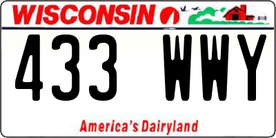 WI license plate 433WWY